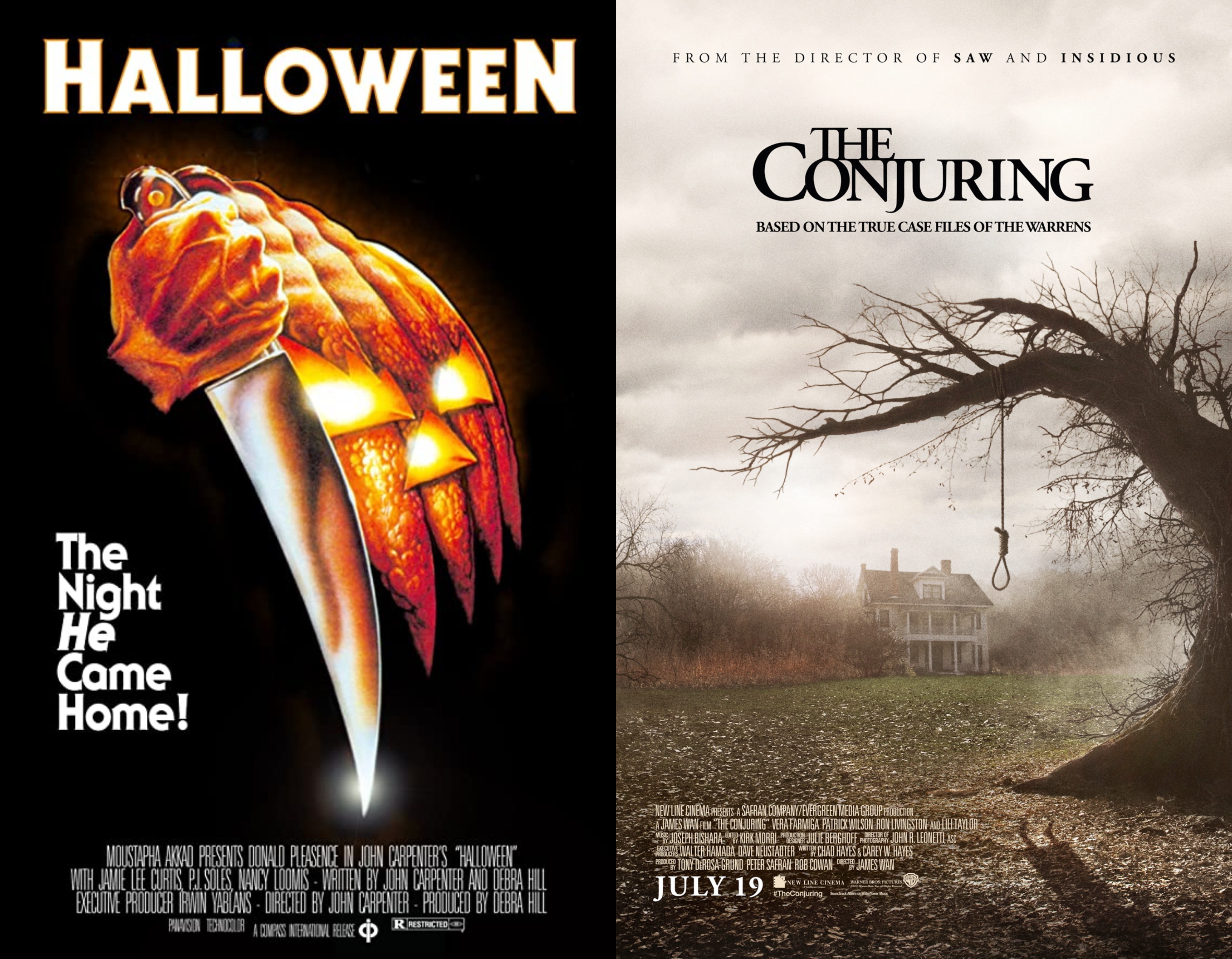 Posters for Halloween and The Conjuring