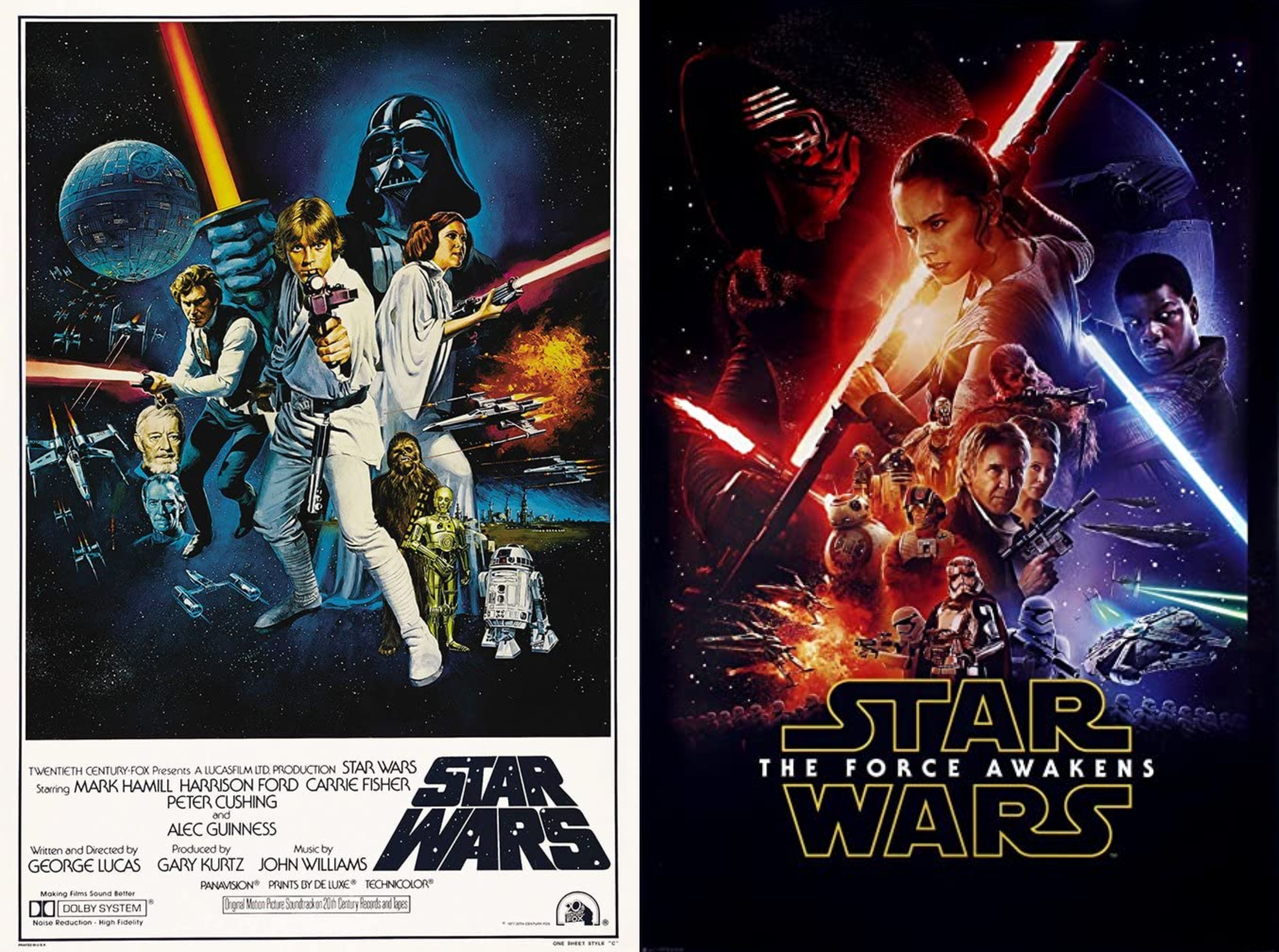 Posters for A New Hope and The Force Awakens